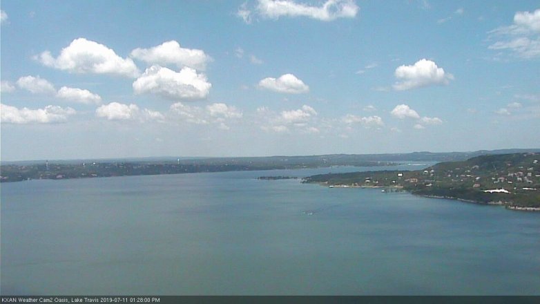 Lake Travis webcam, July 11, 2019 12:30 PM CT