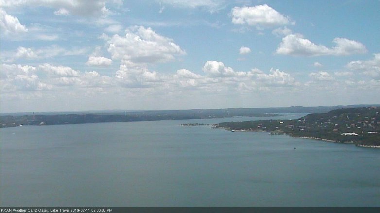 Lake Travis webcam, July 11, 2019 1:35 PM CT