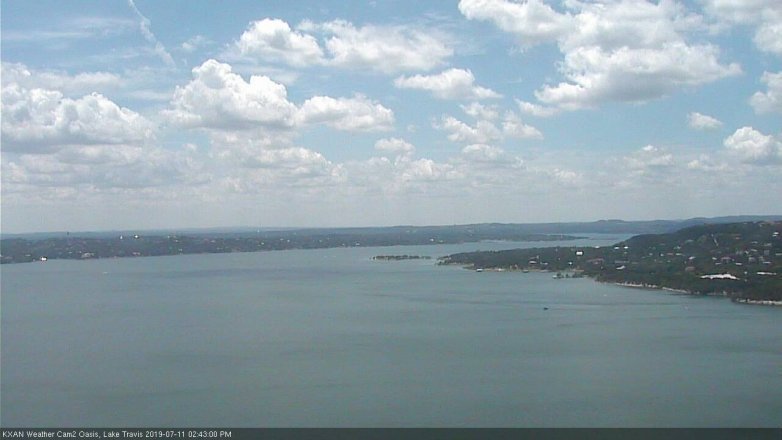 Lake Travis webcam, July 11, 2019 1:45 PM CT