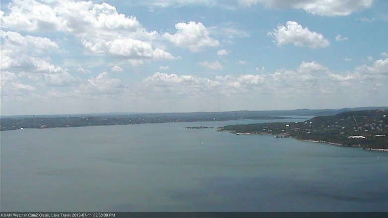 Lake Travis webcam, July 11, 2019 1:55 PM CT
