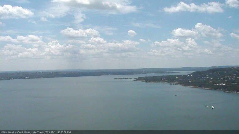 Lake Travis webcam, July 11, 2019 2:05 PM CT