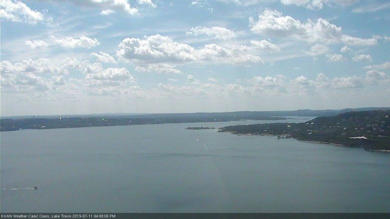 Lake Travis webcam, July 11, 2019 3:10 PM CT