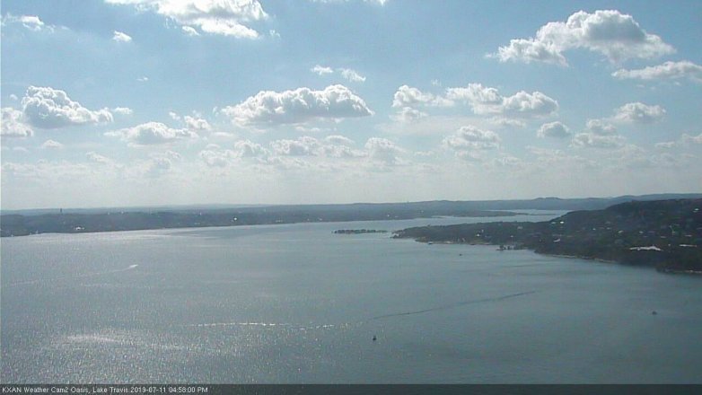 Lake Travis webcam, July 11, 2019 4:00 PM CT