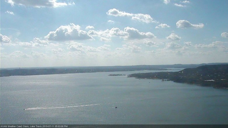 Lake Travis webcam, July 11, 2019 4:05 PM CT