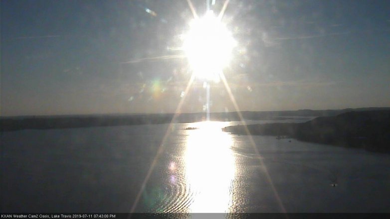 Lake Travis webcam, July 11, 2019 6:45 PM CT