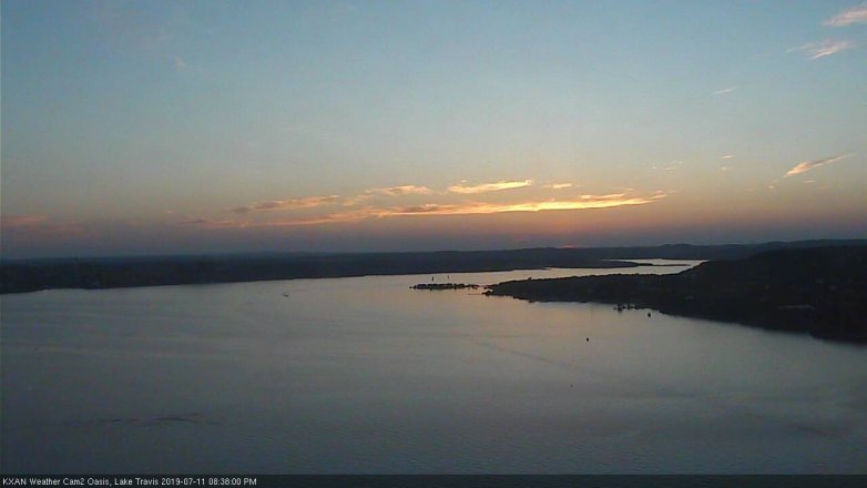Lake Travis webcam, July 11, 2019 7:40 PM CT