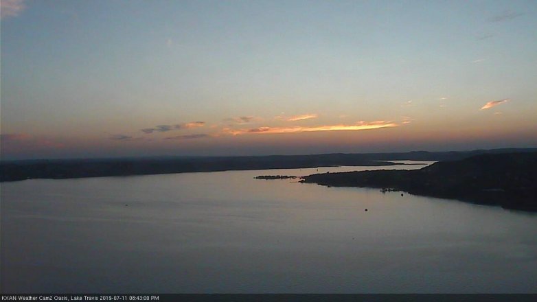 Lake Travis webcam, July 11, 2019 7:45 PM CT