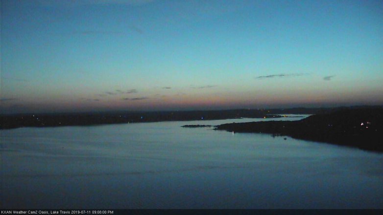 Lake Travis webcam, July 11, 2019 8:10 PM CT