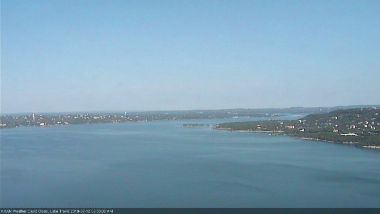 Lake Travis webcam, July 12, 2019 9:00 AM CT