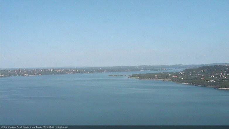 Lake Travis webcam, July 12, 2019 9:05 AM CT