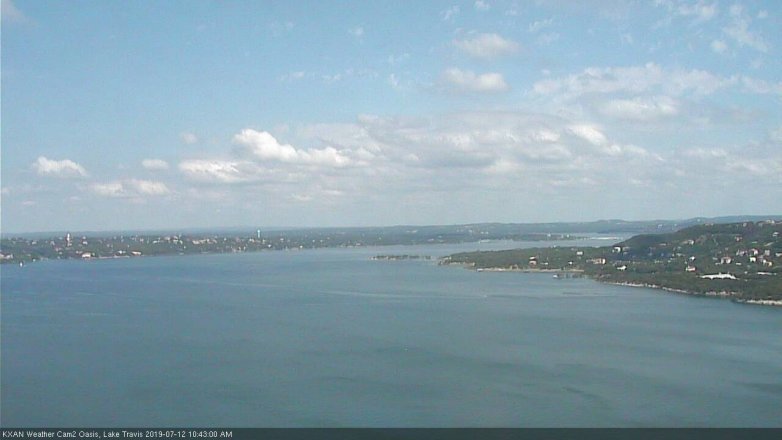 Lake Travis webcam, July 12, 2019 9:45 AM CT