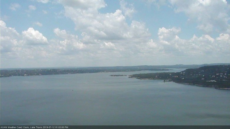 Lake Travis webcam, July 12, 2019 12:05 PM CT