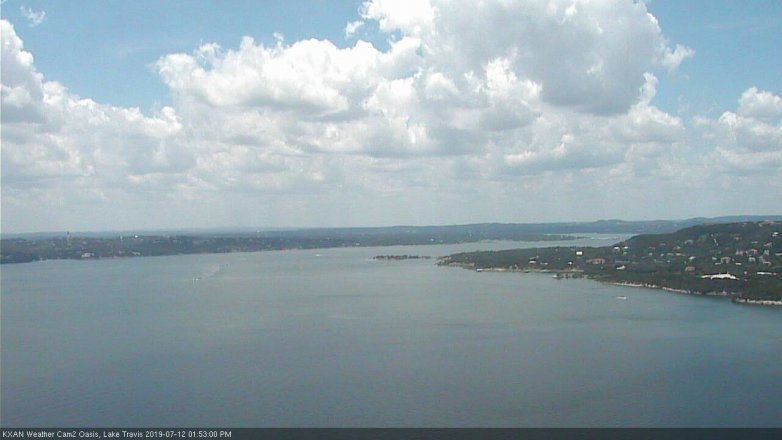 Lake Travis webcam, July 12, 2019 12:55 PM CT