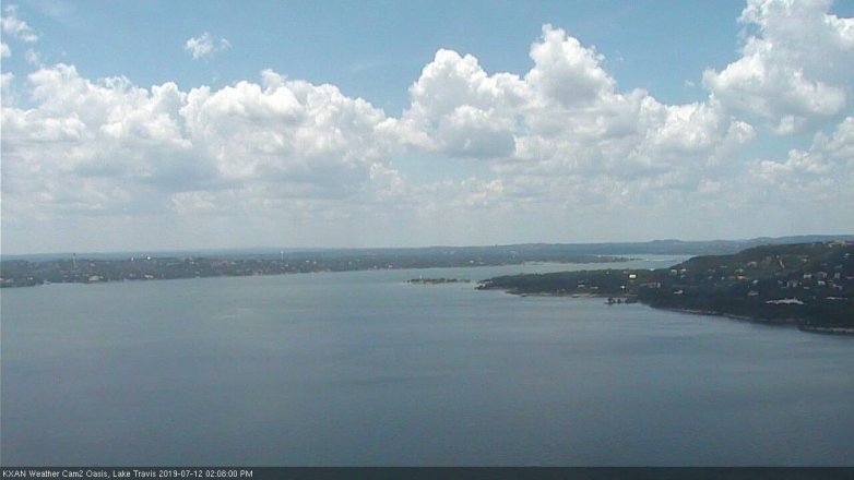 Lake Travis webcam, July 12, 2019 1:10 PM CT