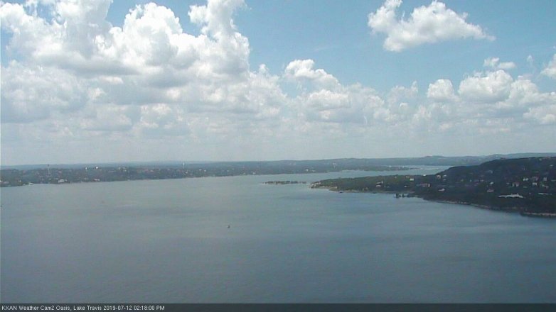 Lake Travis webcam, July 12, 2019 1:20 PM CT