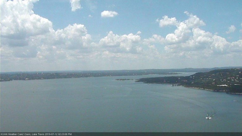 Lake Travis webcam, July 12, 2019 1:25 PM CT