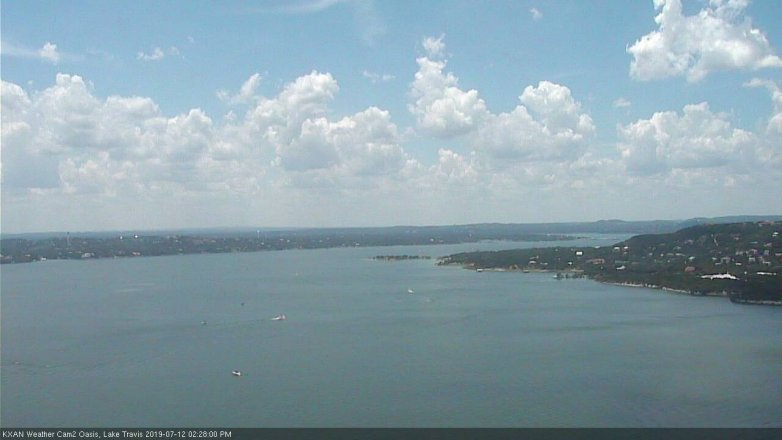 Lake Travis webcam, July 12, 2019 1:30 PM CT