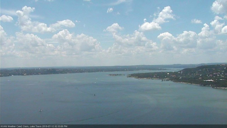Lake Travis webcam, July 12, 2019 1:35 PM CT