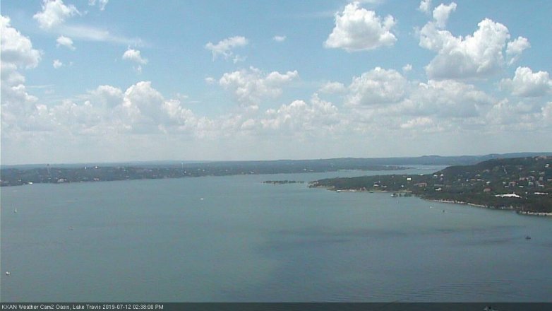 Lake Travis webcam, July 12, 2019 1:40 PM CT