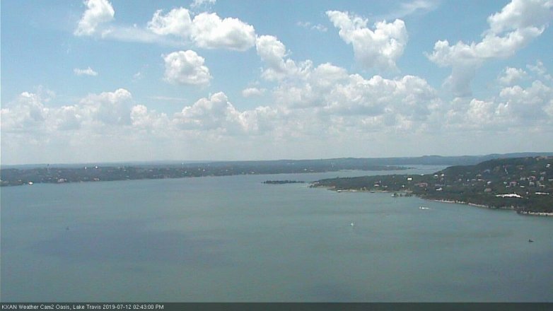 Lake Travis webcam, July 12, 2019 1:45 PM CT