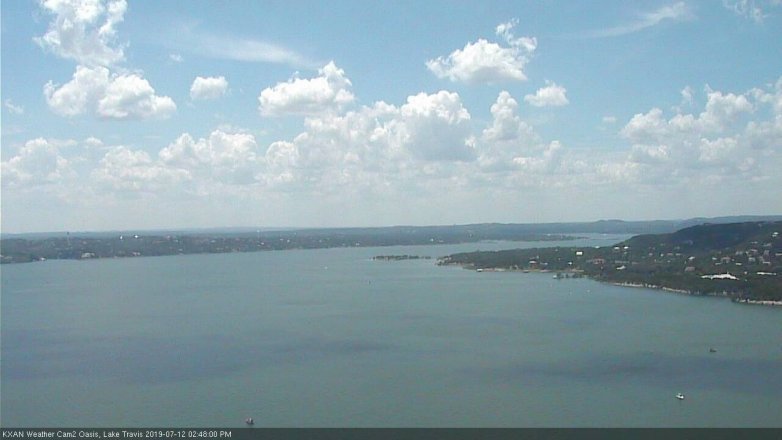 Lake Travis webcam, July 12, 2019 1:50 PM CT