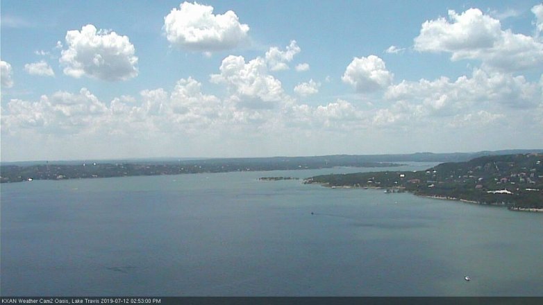 Lake Travis webcam, July 12, 2019 1:55 PM CT