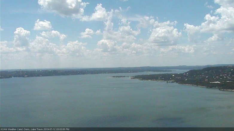 Lake Travis webcam, July 12, 2019 2:05 PM CT