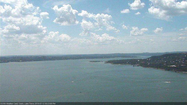Lake Travis webcam, July 12, 2019 2:25 PM CT