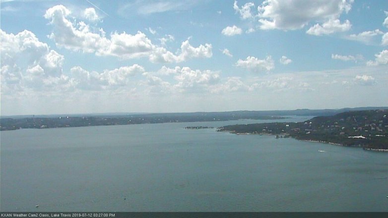 Lake Travis webcam, July 12, 2019 2:30 PM CT
