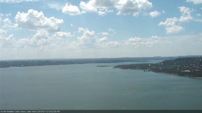 Lake Travis webcam, July 12, 2019 2:35 PM CT