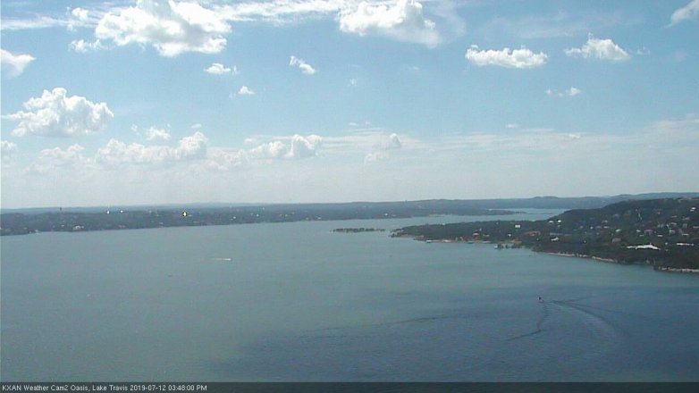 Lake Travis webcam, July 12, 2019 2:50 PM CT