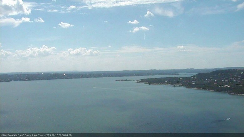 Lake Travis webcam, July 12, 2019 2:55 PM CT