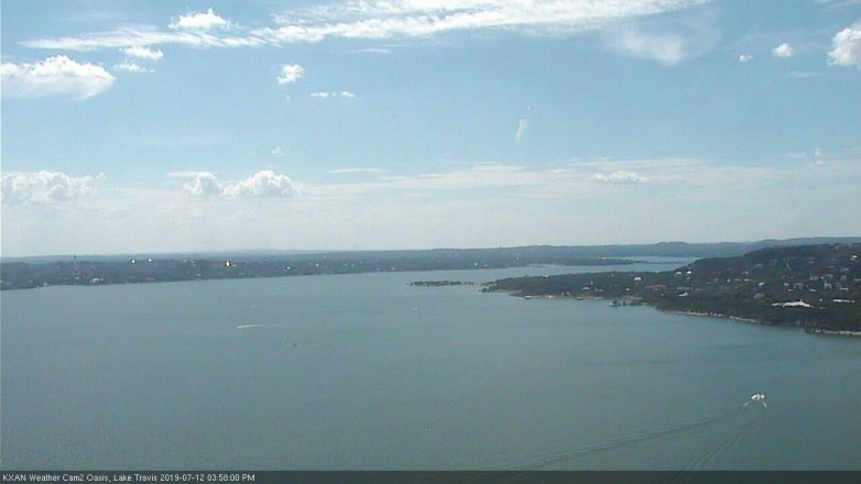 Lake Travis webcam, July 12, 2019 3:00 PM CT
