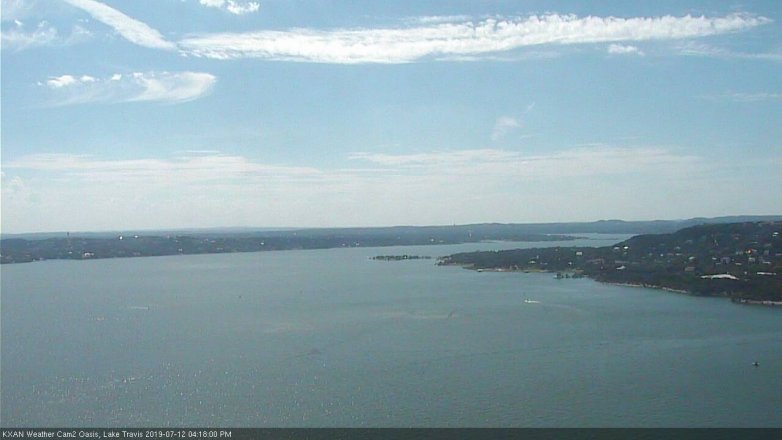 Lake Travis webcam, July 12, 2019 3:20 PM CT