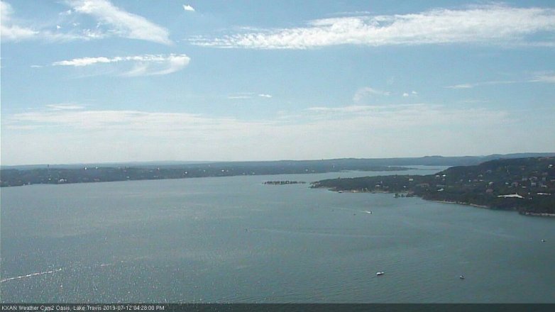 Lake Travis webcam, July 12, 2019 3:30 PM CT