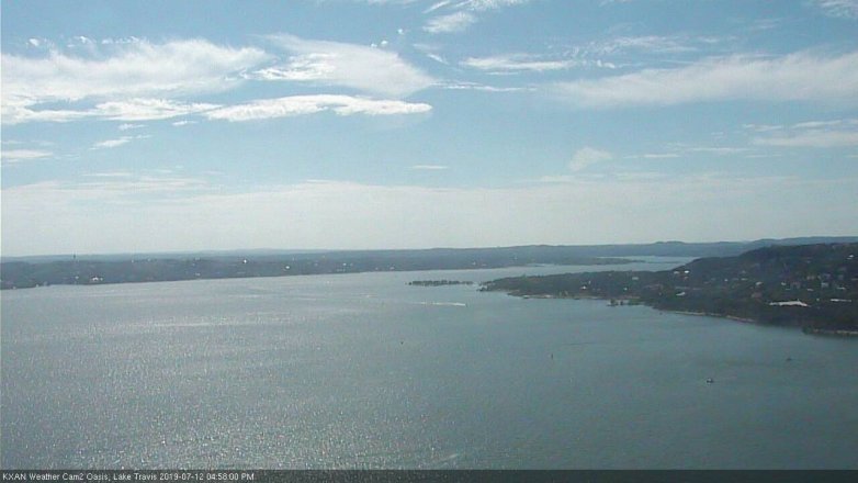 Lake Travis webcam, July 12, 2019 4:00 PM CT