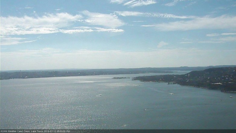 Lake Travis webcam, July 12, 2019 4:05 PM CT