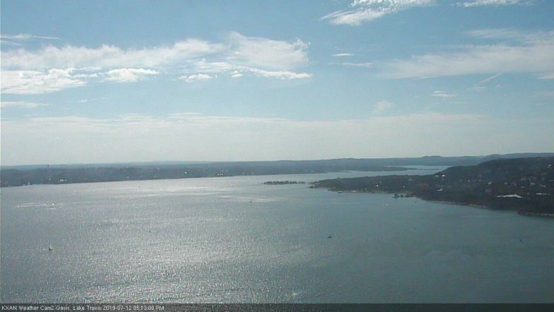 Lake Travis webcam, July 12, 2019 4:15 PM CT