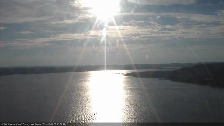 Lake Travis webcam, July 12, 2019 6:15 PM CT