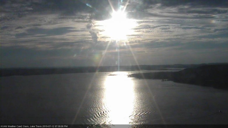 Lake Travis webcam, July 12, 2019 6:40 PM CT
