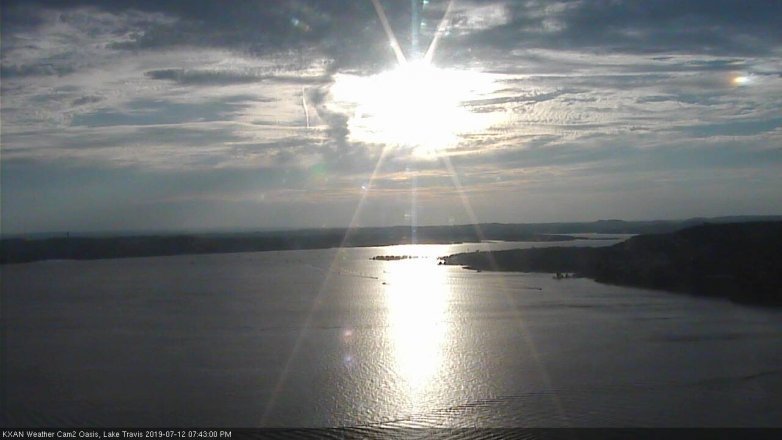Lake Travis webcam, July 12, 2019 6:45 PM CT