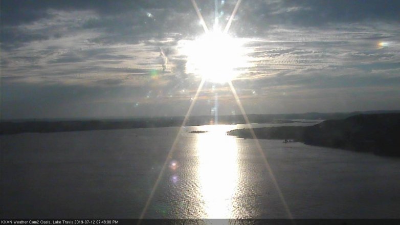 Lake Travis webcam, July 12, 2019 6:50 PM CT