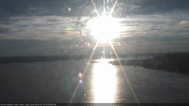 Lake Travis webcam, July 12, 2019 6:55 PM CT
