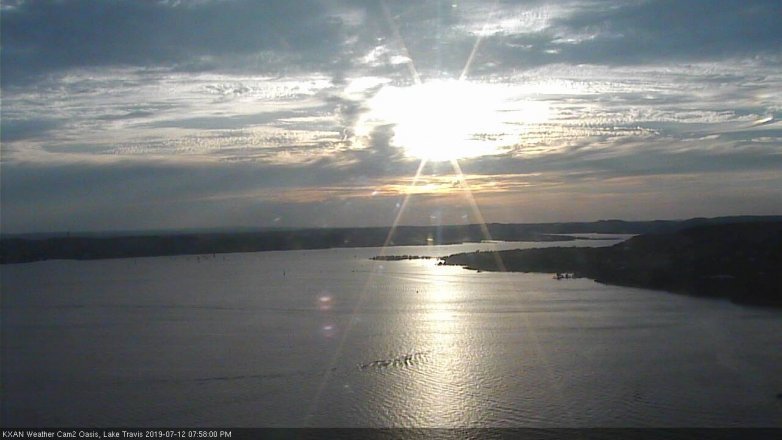 Lake Travis webcam, July 12, 2019 7:00 PM CT