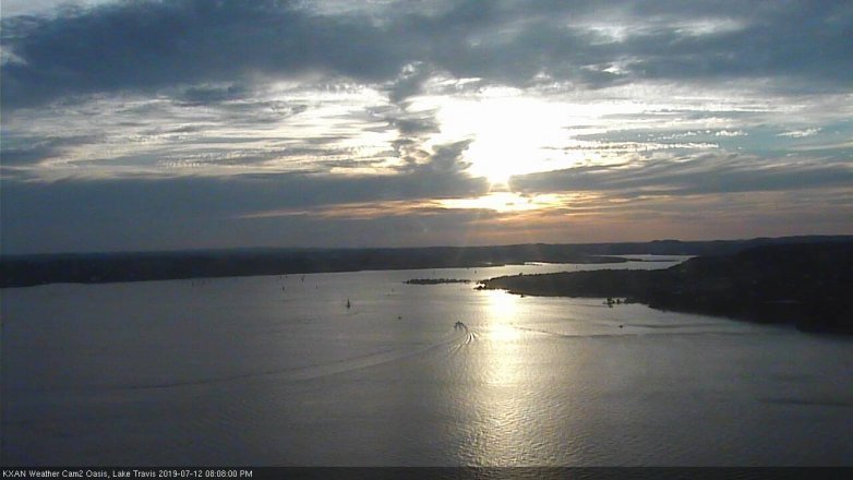 Lake Travis webcam, July 12, 2019 7:10 PM CT
