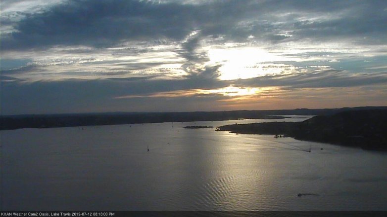Lake Travis webcam, July 12, 2019 7:15 PM CT