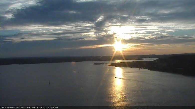 Lake Travis webcam, July 12, 2019 7:20 PM CT
