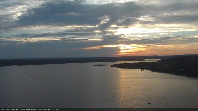 Lake Travis webcam, July 12, 2019 7:25 PM CT
