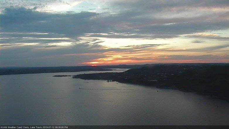 Lake Travis webcam, July 12, 2019 7:40 PM CT