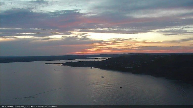Lake Travis webcam, July 12, 2019 7:45 PM CT